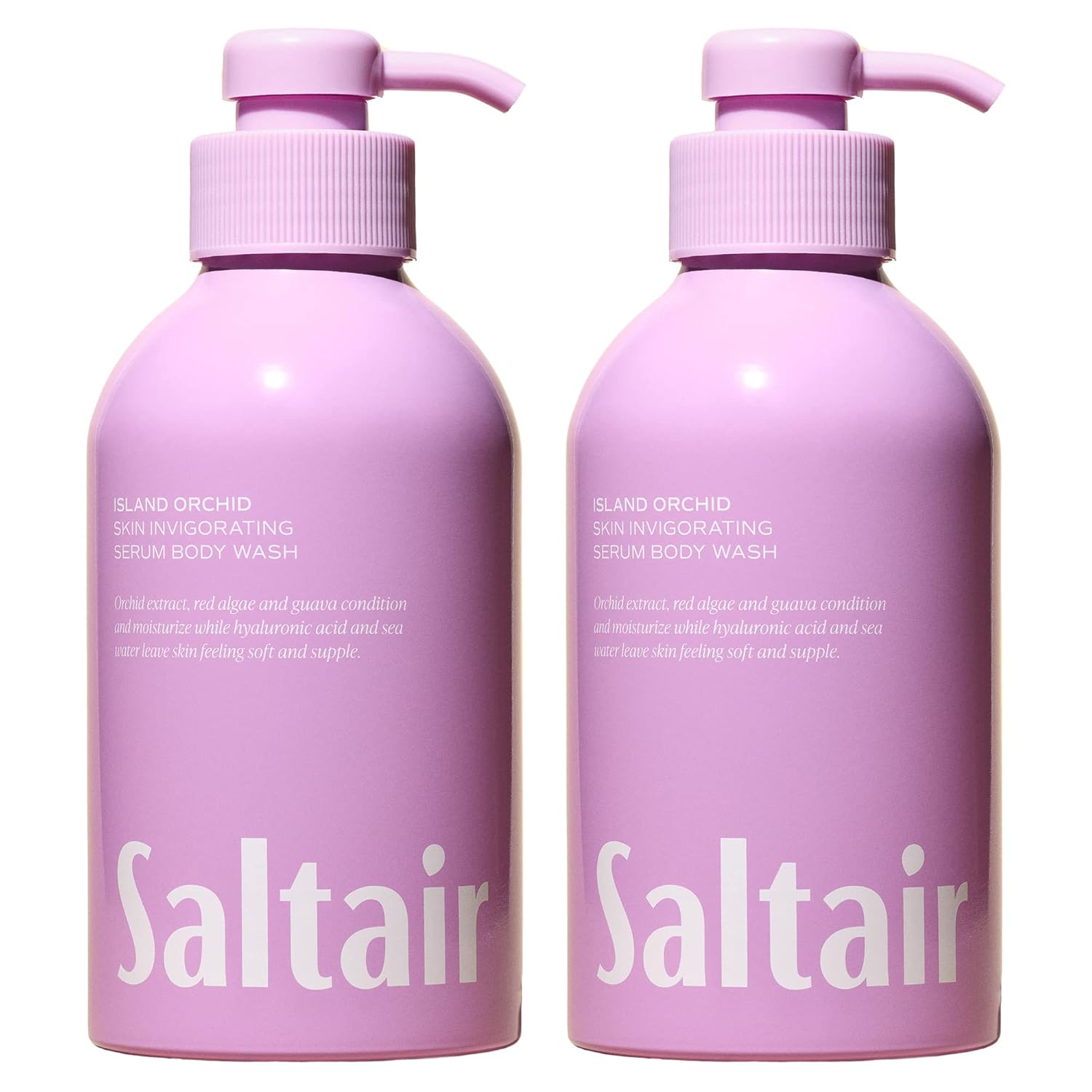 Saltair Body Wash, Santal Bloom 2-Pack. Moisturizing Body Cleanser with Monoi Oil and Cupuacu Butter. Luxury Shower Gel for Women. Vegan, Cruelty-Free Paraben Free. 2x 17oz Pump Bottles