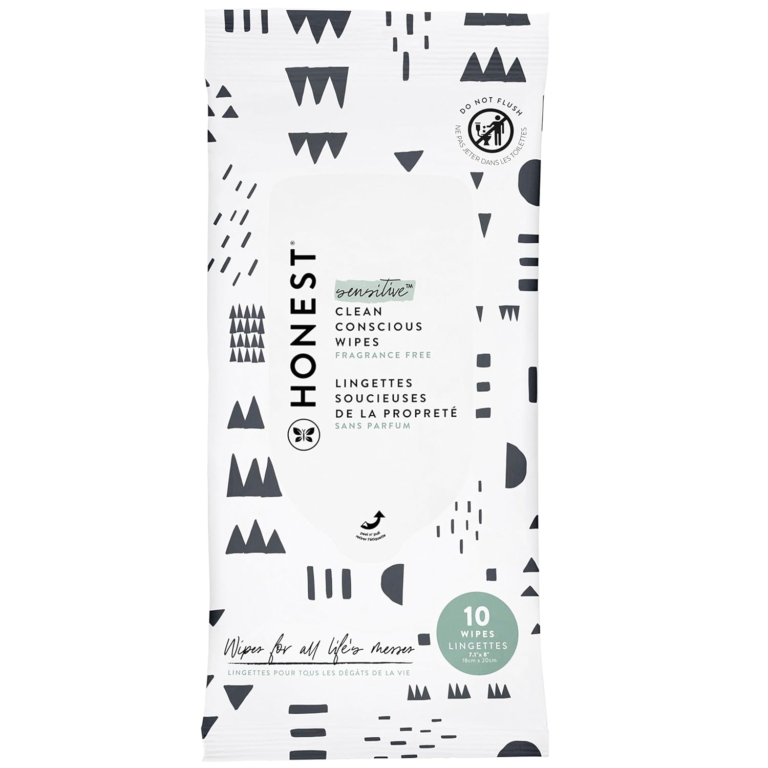 The Honest Company Clean Conscious Multi-Use Wipes | Hypoallergenic + Unscented for Sensitive Skin | Over 99% Water, Compostable, Plant Based, Baby Wipes | Geo Mood, 288 Count