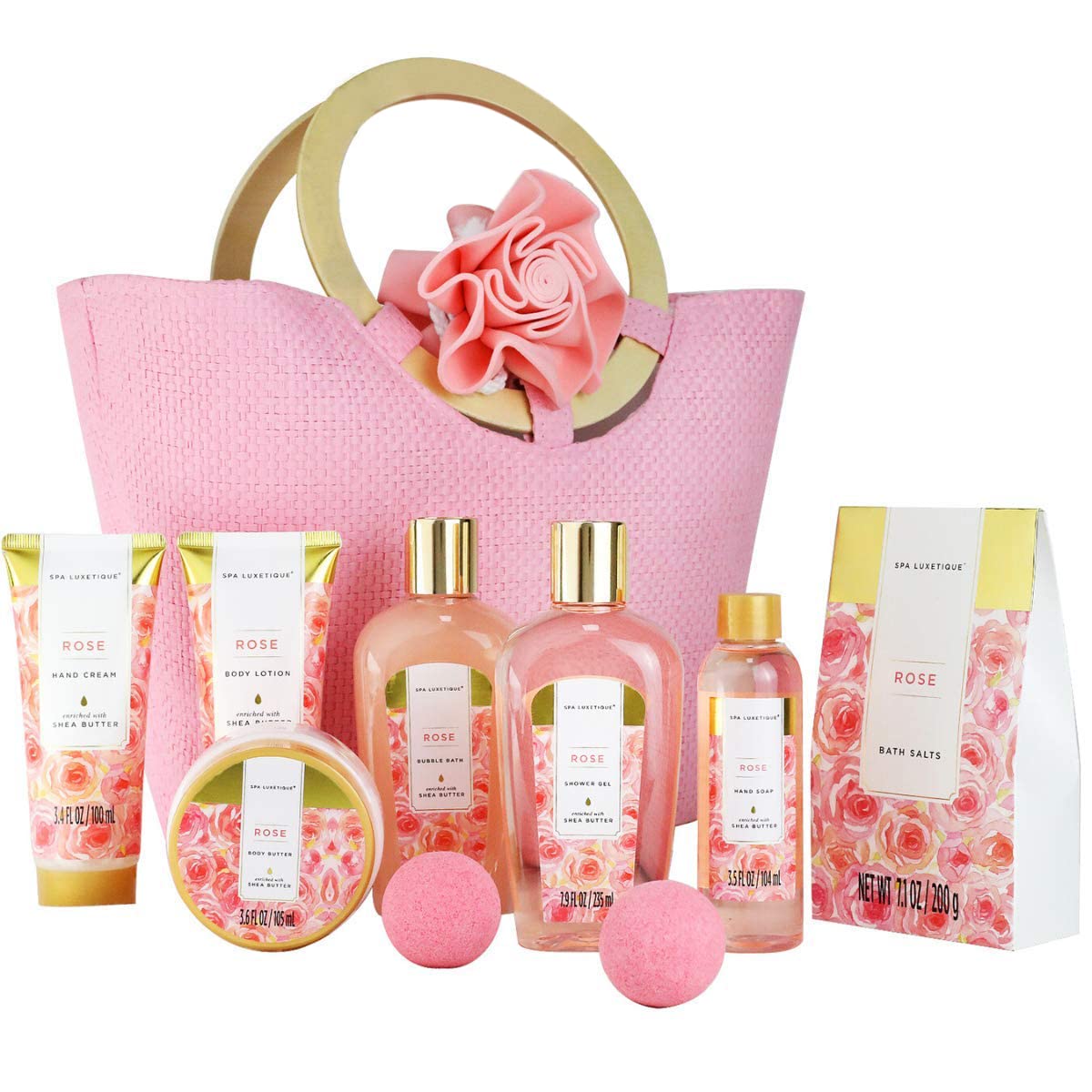 Spa Luxetique Gift Baskets for Women, Spa Gifts for Women - 10pcs Lavender Gift Sets with Body Lotion, Bubble Bath, Relaxing Bath Sets, Mothers Day Gifts for Mom