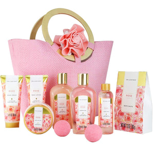 Spa Luxetique Gift Baskets for Women, Spa Gifts for Women - 10pcs Lavender Gift Sets with Body Lotion, Bubble Bath, Relaxing Bath Sets, Mothers Day Gifts for Mom