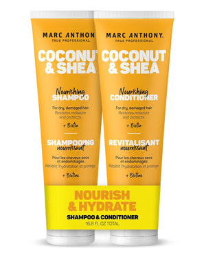Marc Anthony Shampoo and Conditioner Set, Grow Long Biotin - Anti-Frizz Deep Conditioner For Split Ends & Breakage - Vitamin E, Caffeine & Ginseng for Curly, Dry & Damaged Hair