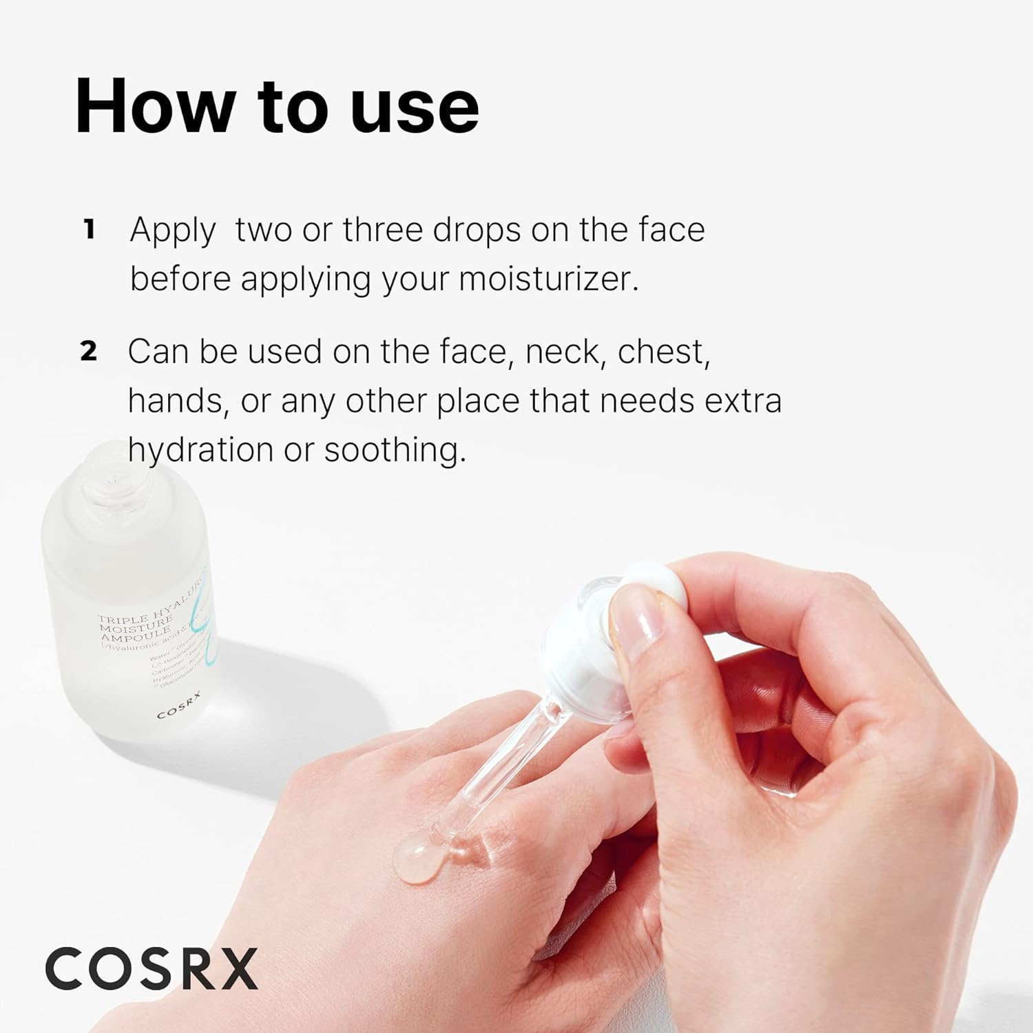 COSRX Hydrium Triple Hyaluronic Moisture Ampoule, 40ml / 1.35 fl.oz | Hyaluronic Acid Viscous Serum | Korean Skin Care, Animal Testing Free, Paraben Free