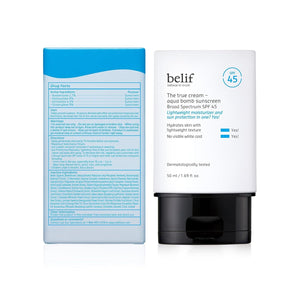 belif Aqua Bomb SPF 45 – Hydrating Niacinamide Sunscreen (1.69 fl. oz) | Lightweight Daily Broad Spectrum PA++++, No White Cast