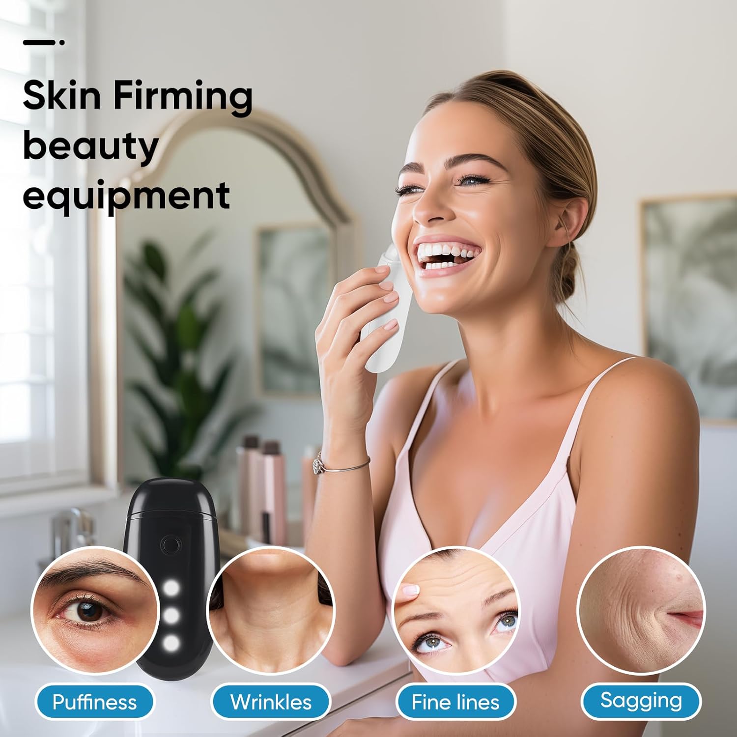 Galvanic Spa - Facial Toning Device - Micro-Current Gua Sha face Tone Device - Skin Firming - FDA Cleared Facial Massager
