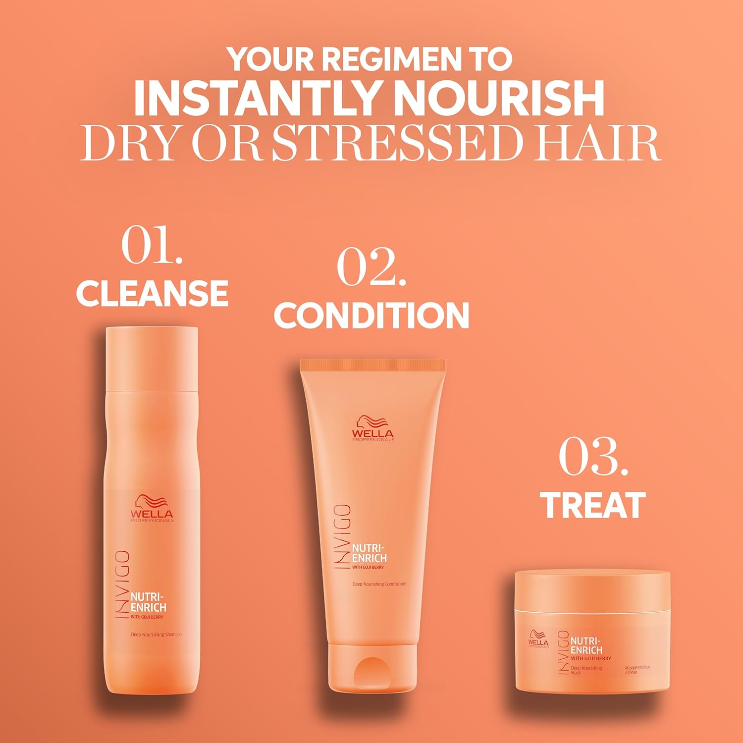WELLA PROFESSIONALS Invigo Nutri-Enrich Conditioner| Deep Nourishing & Moisturizing Conditioner| For Dry & Damaged Hair| 33.8 Fl Oz