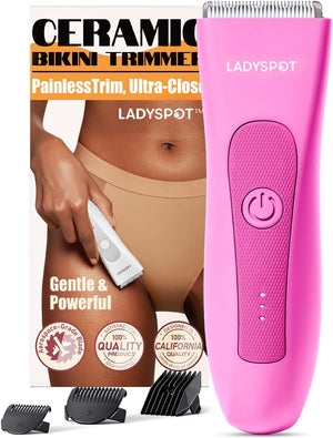 MANSPOT Manscape Groin & Body Hair Trimmer for Men, Electric Ball Pubic Trimmer Shaver,Manscape Kit with 4 Guard,Replaceable Ceramic Blade Heads,Waterproof Wet/Dry Shaver,90 Minutes Shaving
