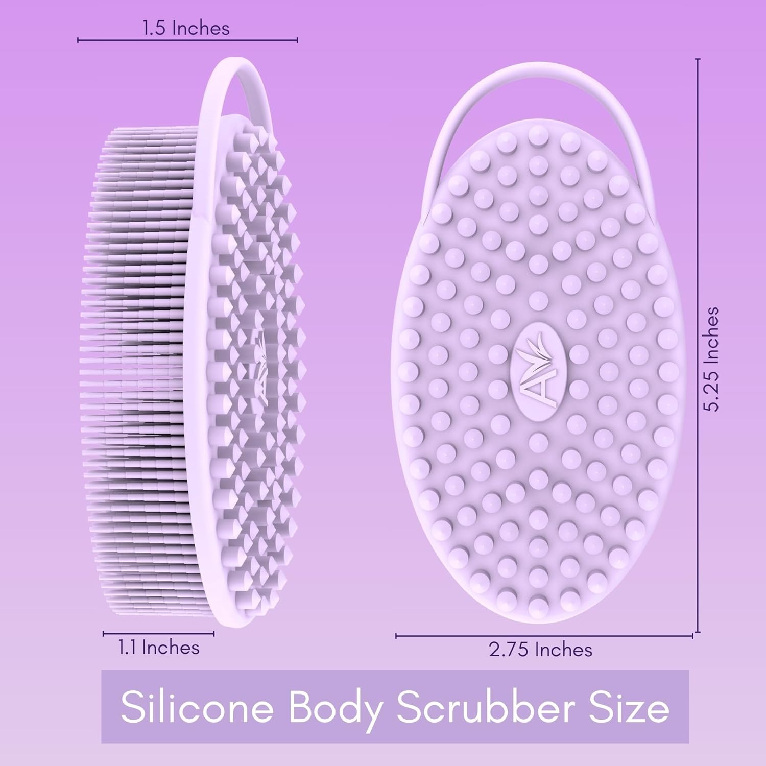 Avilana Silicone Body Scrubber – Dual-Sided Exfoliator for Men & Women, Gentle Loofah Alternative, Easy-to-Clean Silicone Shower Scrubber