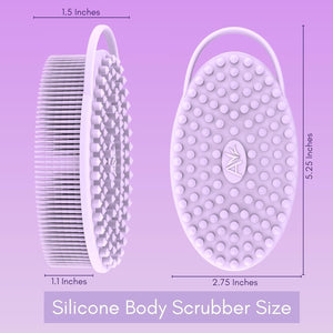Avilana Silicone Body Scrubber – Dual-Sided Exfoliator for Men & Women, Gentle Loofah Alternative, Easy-to-Clean Silicone Shower Scrubber