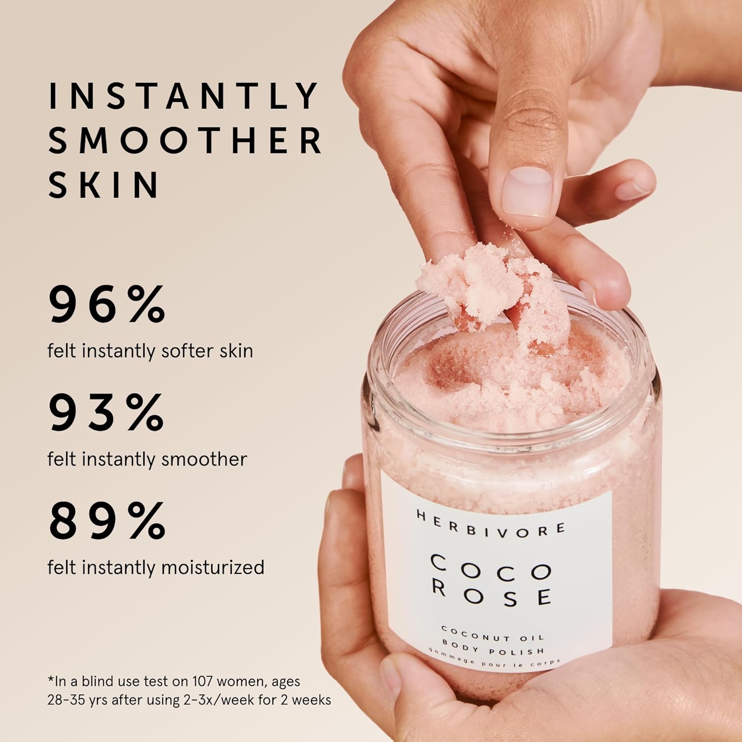 HERBIVORE In-Shower Moisturizer and Exfoliating Body Scrub with Virgin Coconut Oil and Shea Butter, Plant-based, Vegan, Cruelty-Free