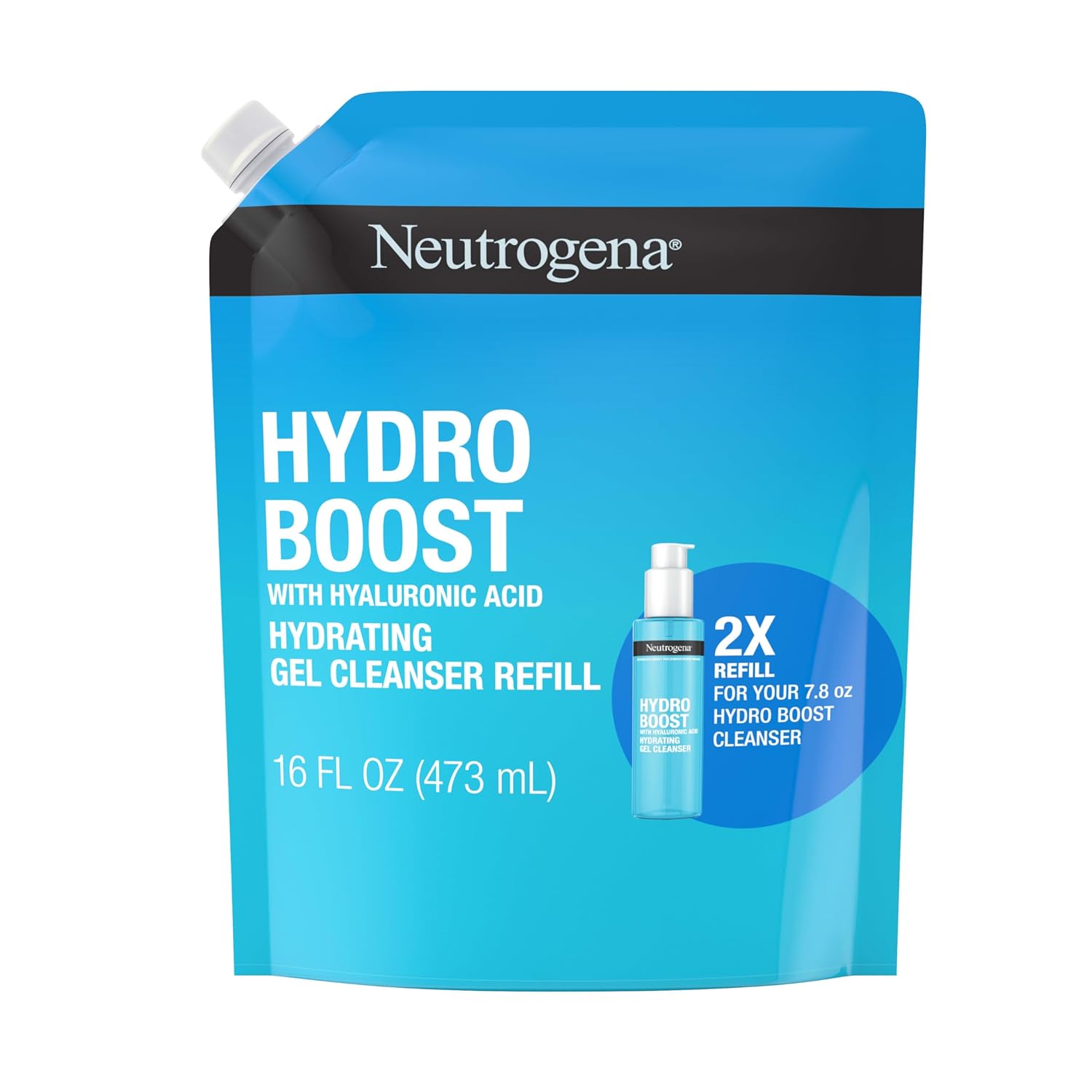 Neutrogena Hydro Boost Facial Cleansing Gel, Hydrating Gentle Face Cleanser and Makeup Remover with Hyaluronic Acid, Hypoallergenic Formula, 7.8 FL OZ