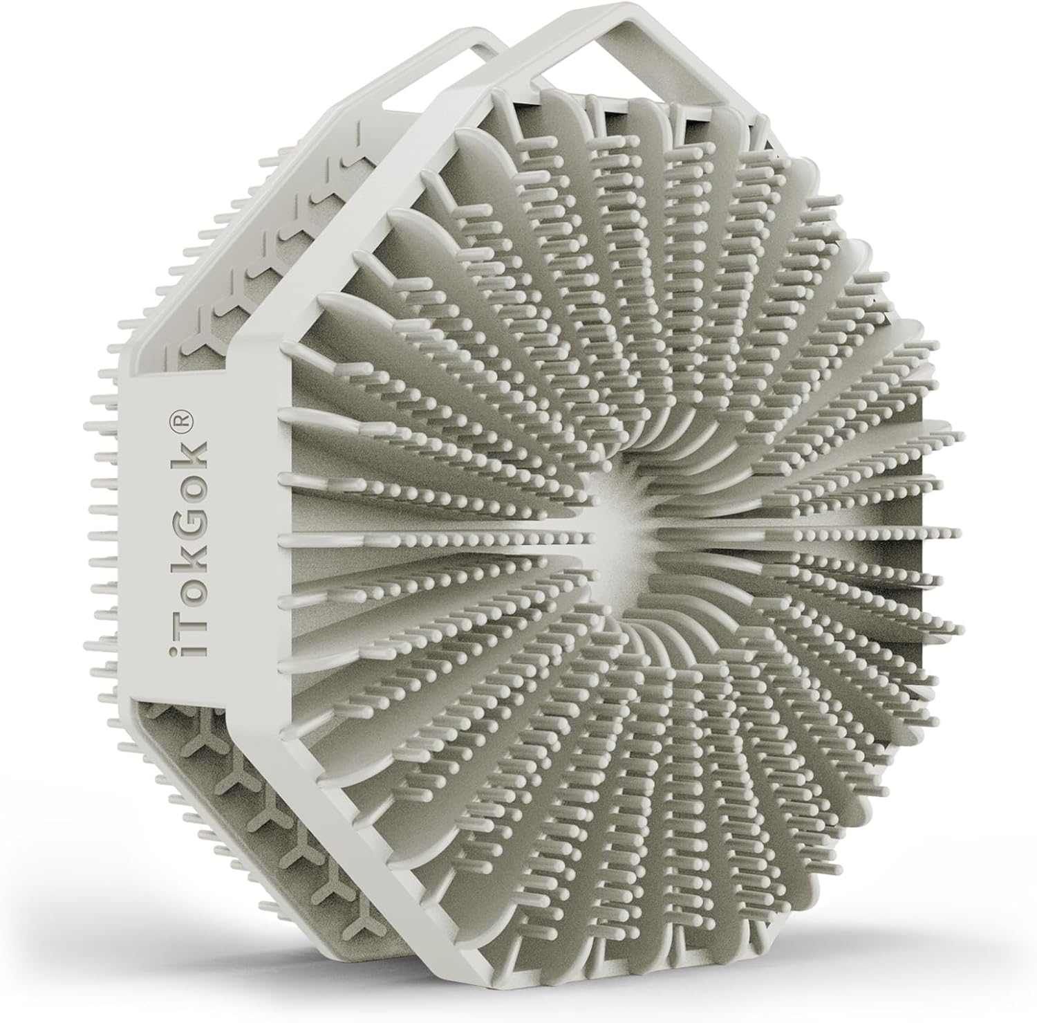 iTokGok® Premium 2-in-1 Silver-Infused Silicone Body Scrubber for Men, Double-Sided Design Body Brush Silicone Body Scrubber Exfoliating Body Brushes for All Skin, Lathers Well - Midnight Green