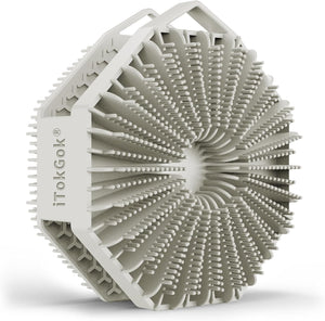 iTokGok® Premium 2-in-1 Silver-Infused Silicone Body Scrubber for Men, Double-Sided Design Body Brush Silicone Body Scrubber Exfoliating Body Brushes for All Skin, Lathers Well - Midnight Green