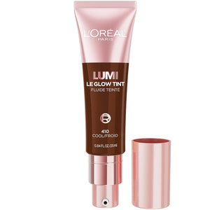 L'Oreal Paris Lumi Le Glow Skin Tint, Lightweight Water-Based Tinted Serum with Foundation-Like Coverage, Glow Illuminator, Neutral 400, 0.85 Fl Oz