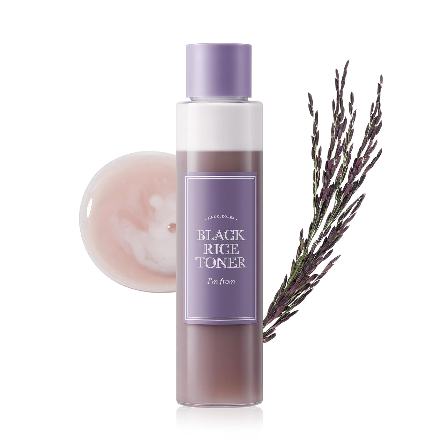 I'm from Rice Toner, Milky Toner for Glowing Skin, Korean Rice, Glow Essence with Niacinamide, Hydrating for Dry, Dull, Combination Skin, Vegan, Fragrance Free, Glass Skin 5.07 Fl Oz