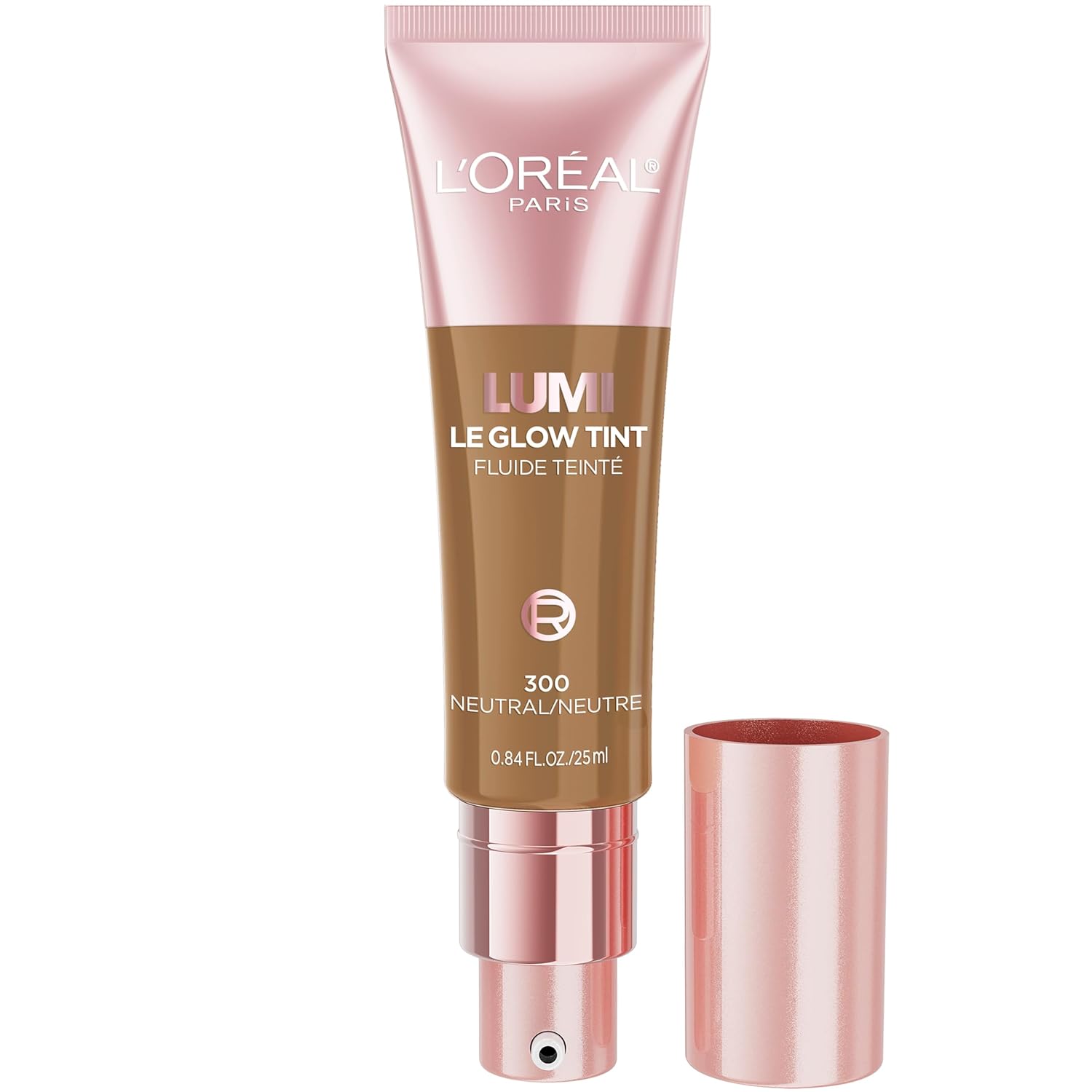 L'Oreal Paris Lumi Le Glow Skin Tint, Lightweight Water-Based Tinted Serum with Foundation-Like Coverage, Glow Illuminator, Neutral 400, 0.85 Fl Oz