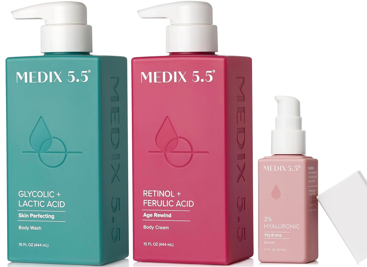 Medix 5.5 Retinol Body Lotion Skincare Moisturizer | Anti Aging Retinol Body Cream | Skin Care Tightening Lotion For Women & Men Helps Diminish Look Of Crepey Skin, Wrinkles, & Fine Lines, 2-Pack