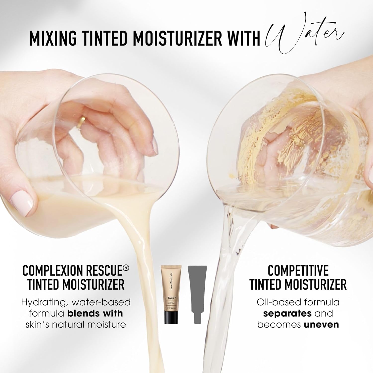 bareMinerals Complexion Rescue Tinted Moisturizer for Face with SPF 30, Vegan Tinted Mineral Sunscreen with Hyaluronic Acid, Full Size, Cashew 3.5