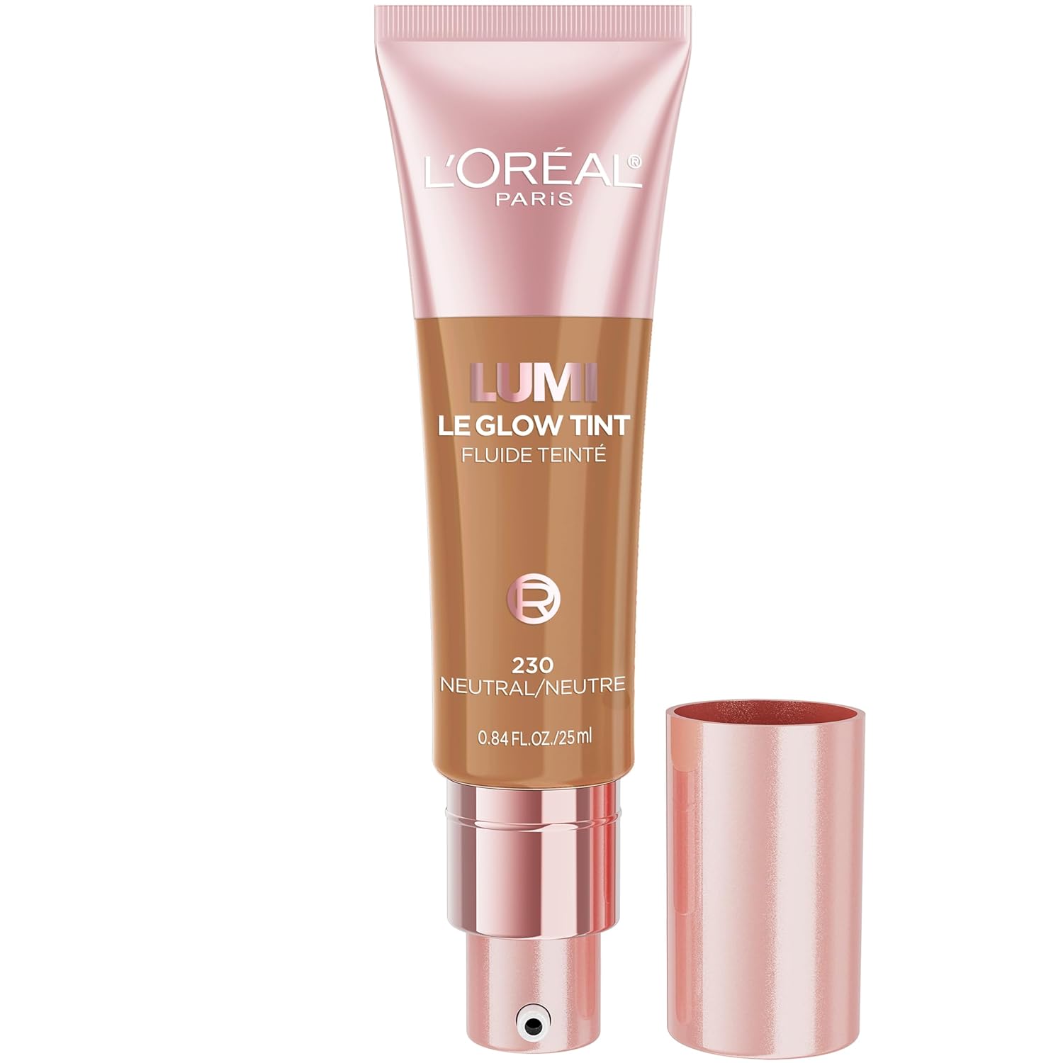 L'Oreal Paris Lumi Le Glow Skin Tint, Lightweight Water-Based Tinted Serum with Foundation-Like Coverage, Glow Illuminator, Neutral 400, 0.85 Fl Oz