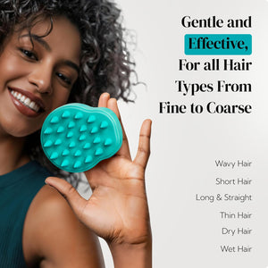 HEETA Hair Scalp Massager Shampoo Brush 2 Pack, Soft Silicone Bristles to Remove Dandruff, Waterproof Hair Scrubber for Both Wet Dry Hair, Suitable for Men & Women (Green & Black)