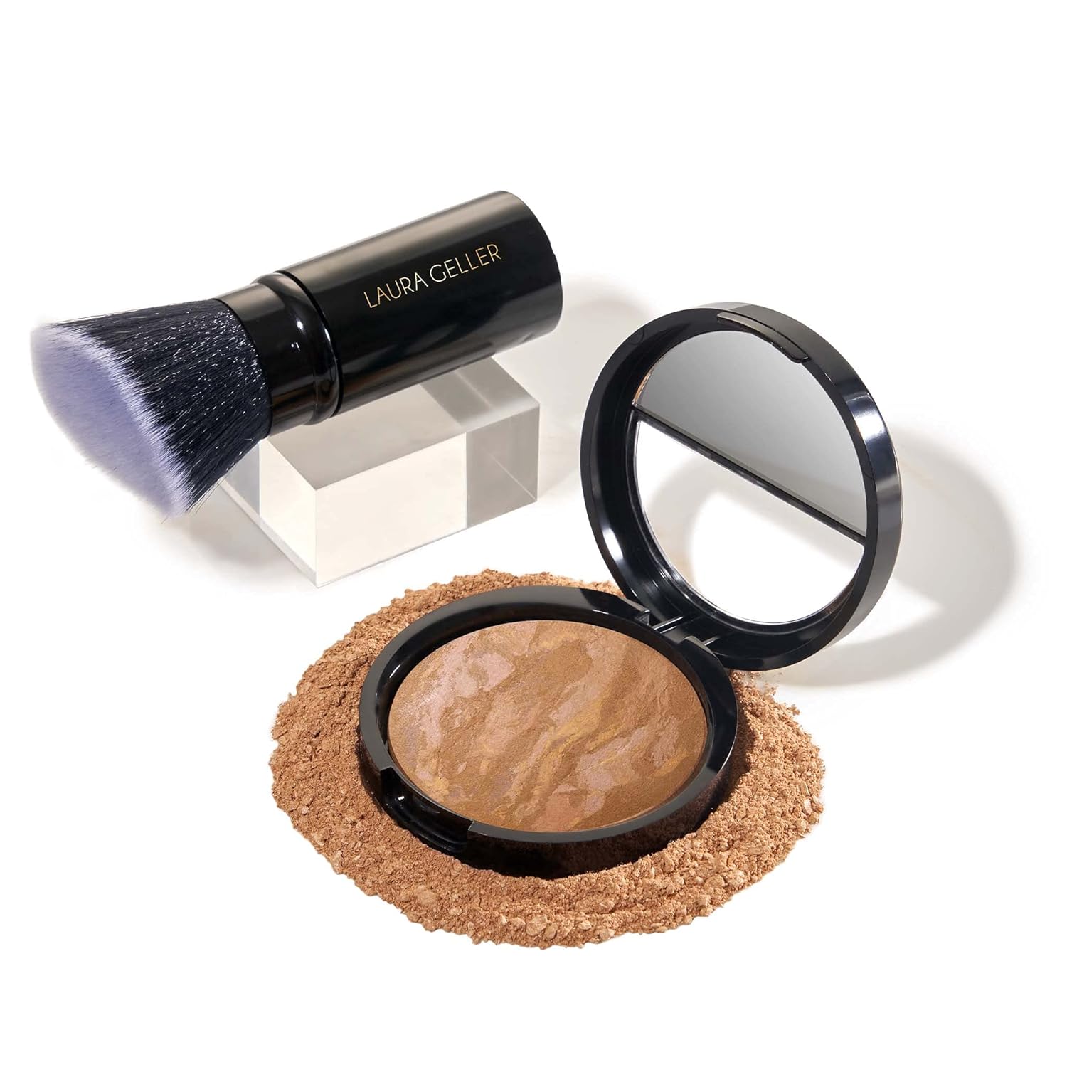 LAURA GELLER NEW YORK Baked Balance-n-Brighten Foundation with Kabuki Brush Makeup Set, Fair