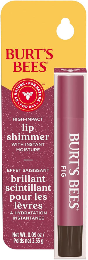 Burt's Bees Lip Shimmer Pink Collection, Tinted Lip Balm Stick, Moisturizing for All Day Hydration with Natural Glowy Pigmented Finish & Buildable Color, 3 Shades; Value Pack, 3 Tubes x 0.09 Oz