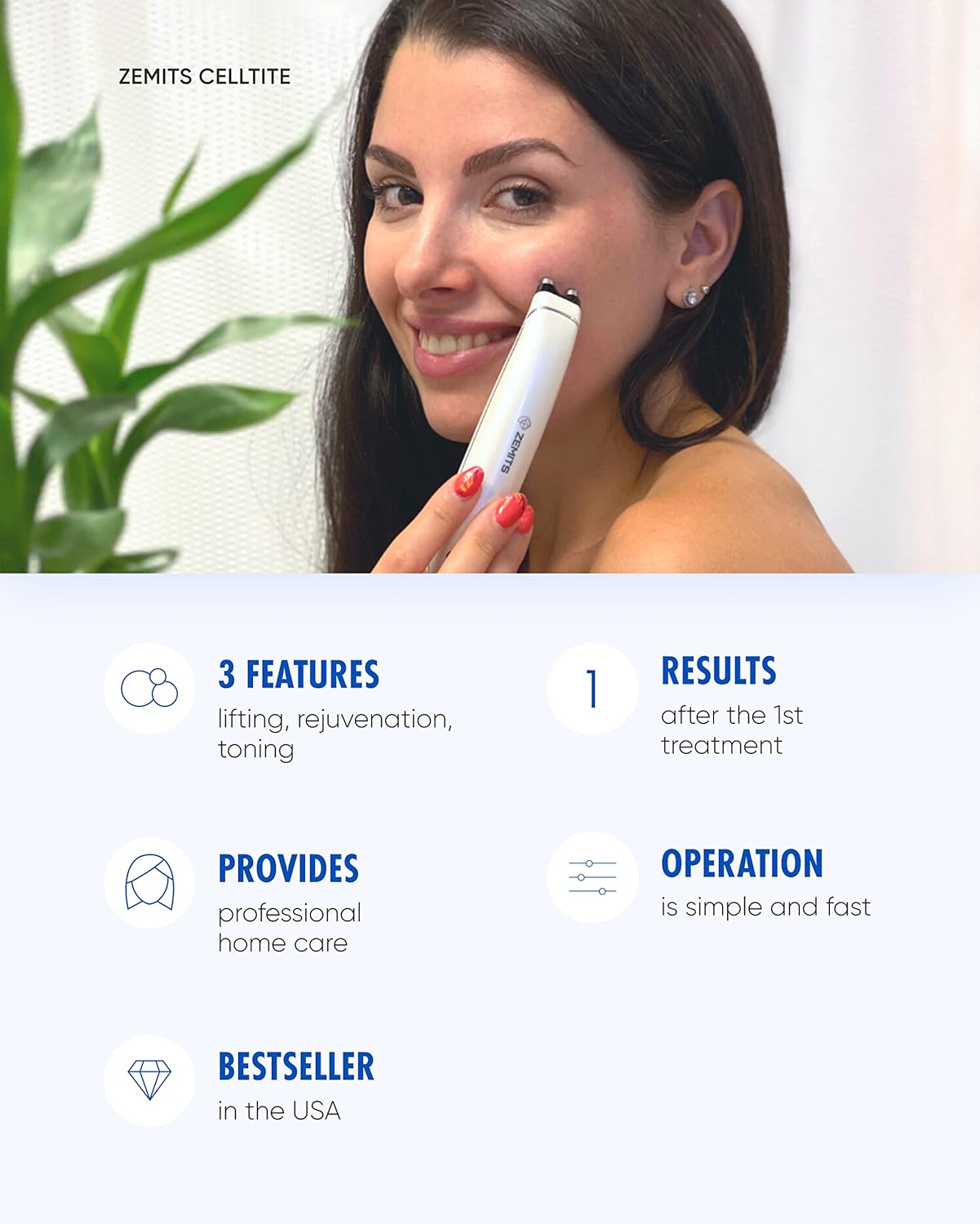 CellTite | Facial Microcurrent Device | Lip Shaper, Eye Lifting | Face Lift Tool, Skin Tightening Galvanic, Dark Circles, Puffiness, Fatigue, Wrinkle Remover, Neck Toning Massager | US Brand