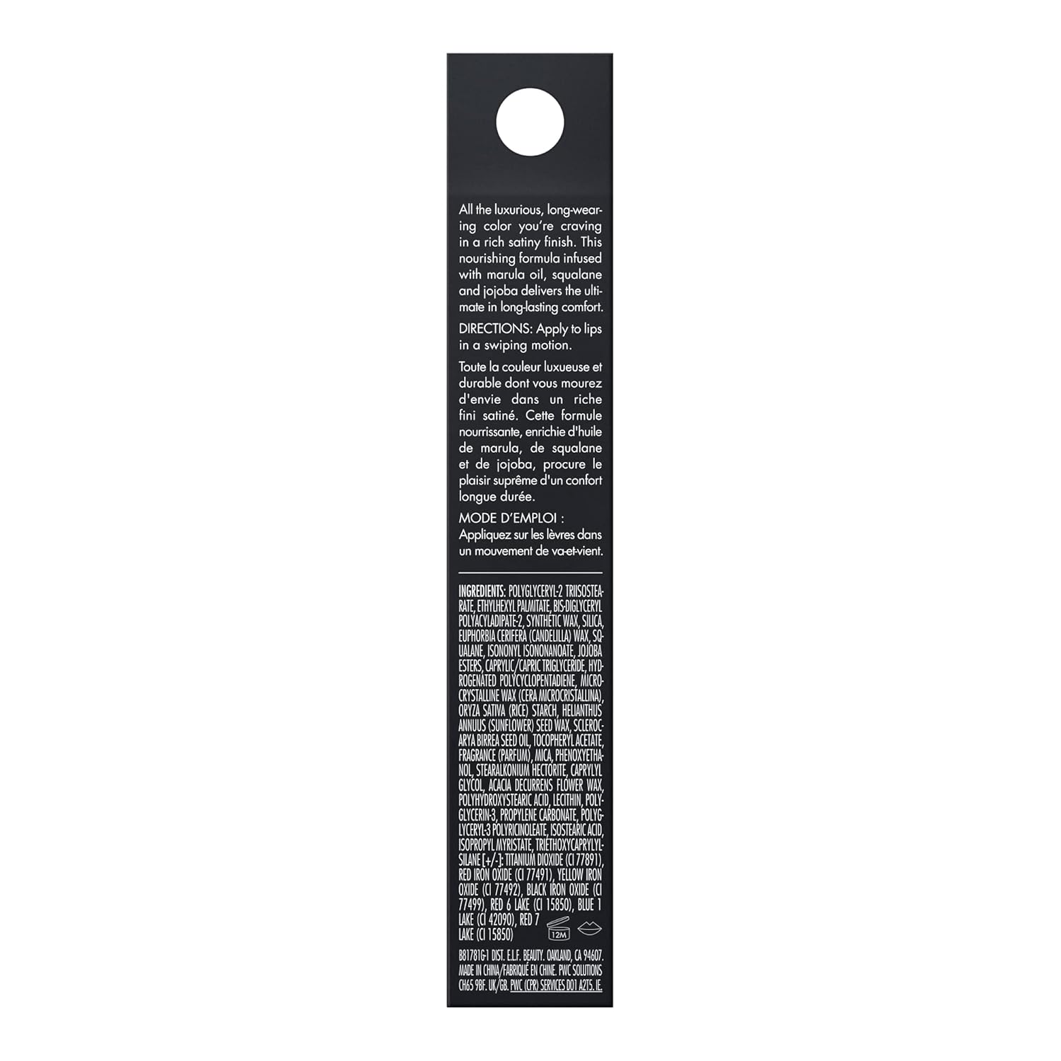 e.l.f. O Face Satin Lipstick, Richly Pigmented, Nourishing & Long-Lasting Creamy Lipstick, Infused With Jojoba, Vegan & Cruelty-Free, Standing Ovation