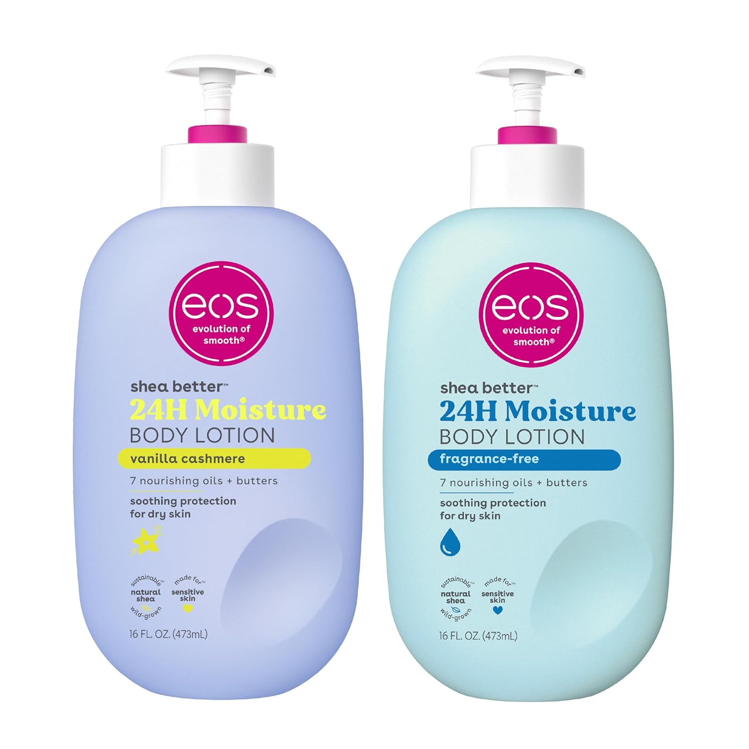 eos Shea Better Body Lotion- Vanilla Cashmere, 24-Hour Moisture Skin Care, Vegan, 16 fl oz
