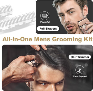 Ufree Foil Shavers Electric Razor for Men, Beard Trimmer Grooming Shaving Kit, Hair Trimmer, Cordless Head Shavers for Bald Men Barber Clippers, Birthday Gifts for Him