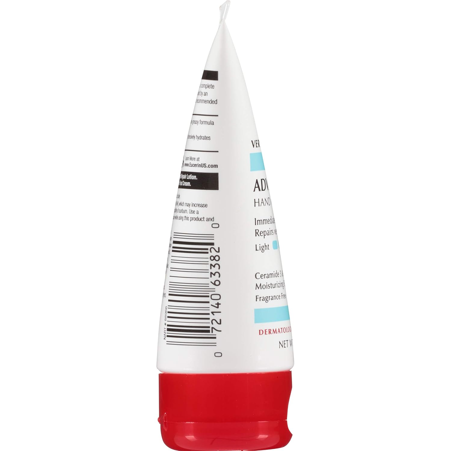 Eucerin Advanced Repair Hand Cream, Immediately Soothes and Repairs Very Dry Skin, Fragrance Free, Non Greasy, Fast Absorbing, Travel Size Hand Lotion, 2.7 Oz Tube, Pack of 3