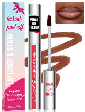 iMethod Lip Stain - Lip Liner Stain, Natural Long Lasting Lip Stain Peel Off, Waterproof Stay On All Day, Transfer-Proof, Highly Pigmented, Instant Peel Off Lip Stain Color, Nude Pink