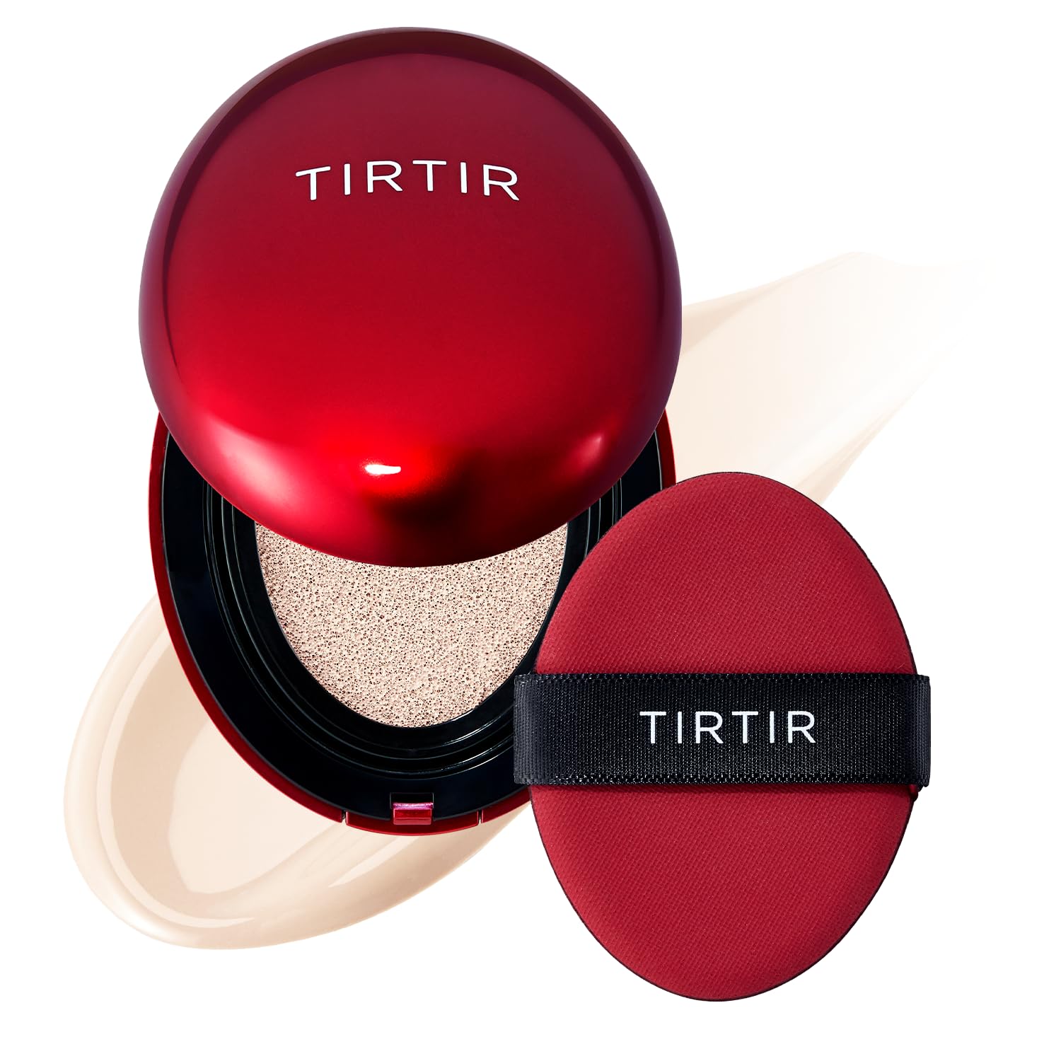 TIRTIR Mask Fit Red Cushion Foundation | Full coverage, Weightless, Skin fit, Satin Glow Finish, Korean Makeup Cushion Foundation (#23N Sand, 0.63 Fl Oz)