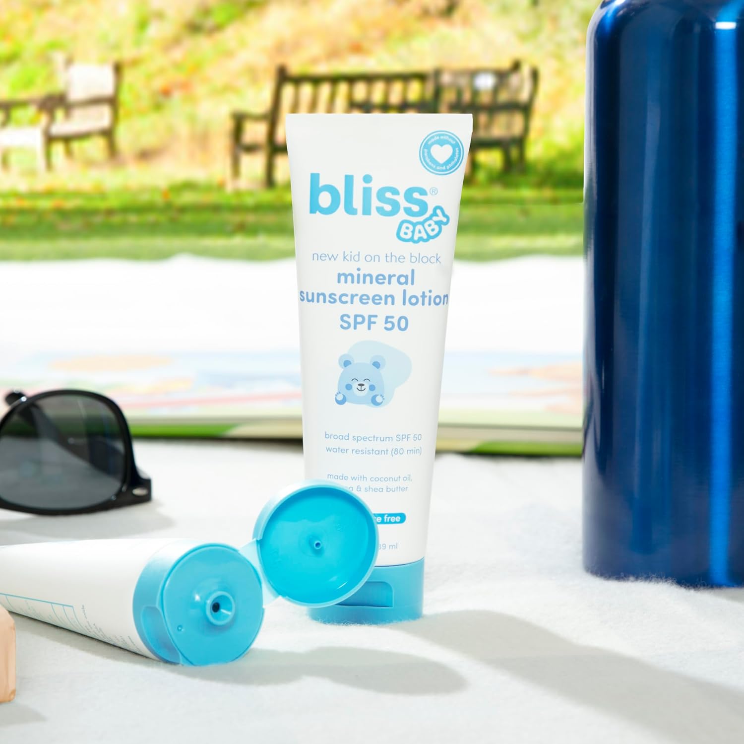 Bliss Baby Sunscreen, Premium SPF 50 Mineral Lotion, Natural Zinc Oxide, Fragrance-Free, Hypoallergenic & Dermatologist Tested, Water-Resistant, Vegan, Sensitive Skin - For Babies, Kids & Whole Family