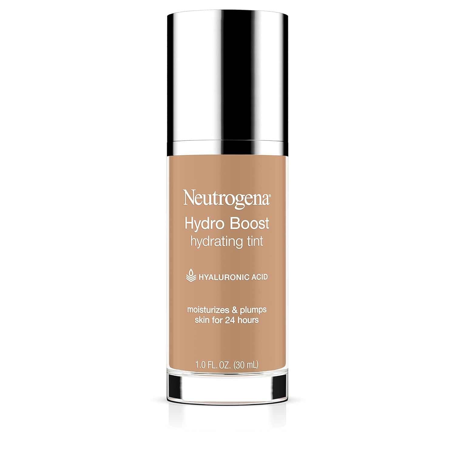 Neutrogena Hydro Boost Hydrating Tint with Hyaluronic Acid, Lightweight Water Gel Formula, Moisturizing, Oil-Free & Non-Comedogenic Liquid Foundation Makeup, 60 Natural Beige 1.0 fl. oz