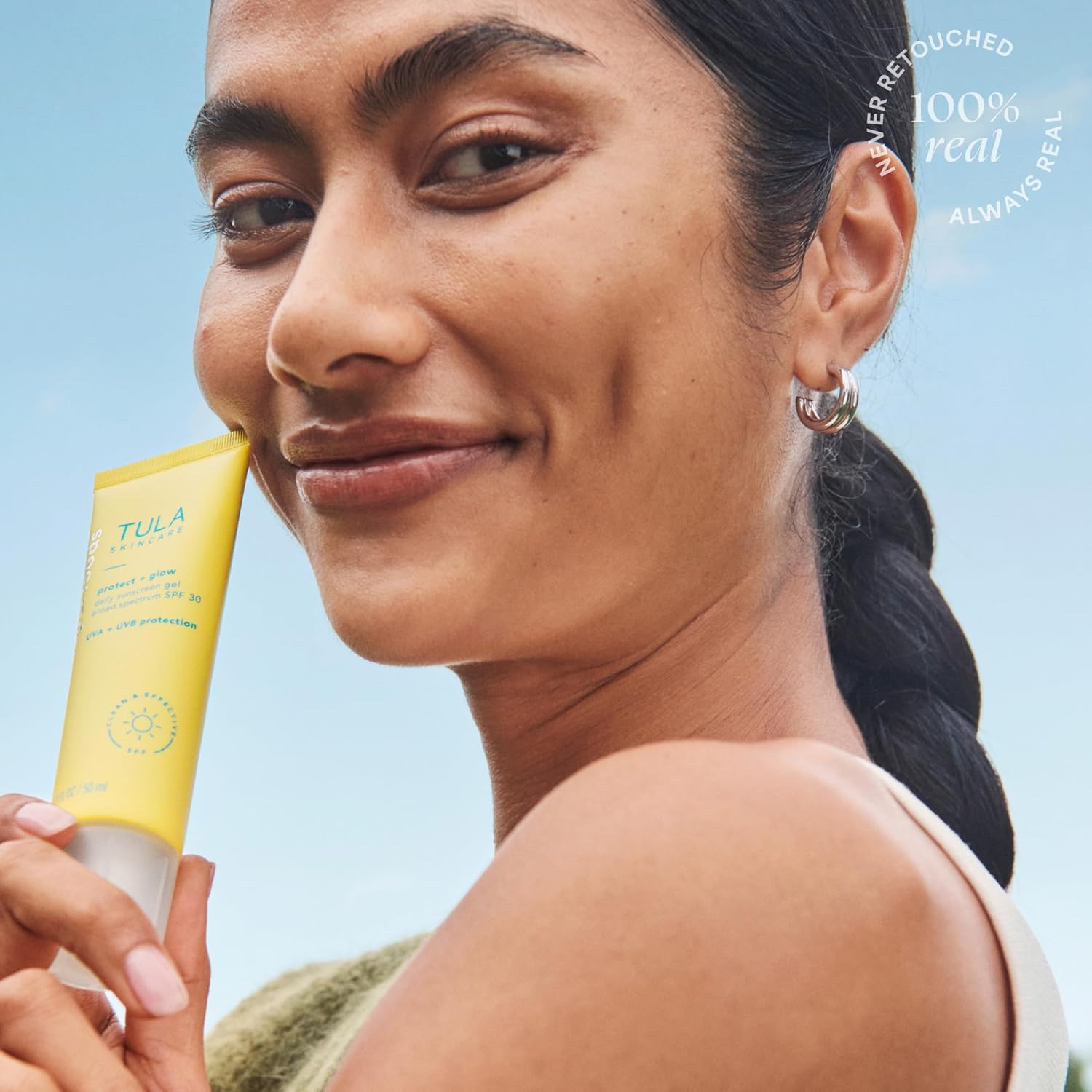 TULA Skin Care Protect + Glow Daily Sunscreen Stick Gel Broad Spectrum SPF 30 - Skincare-First, Non-Greasy, Non-Comedogenic & Reef-Safe with Pollution & Blue Light Protection, Supersize, 3.38 oz