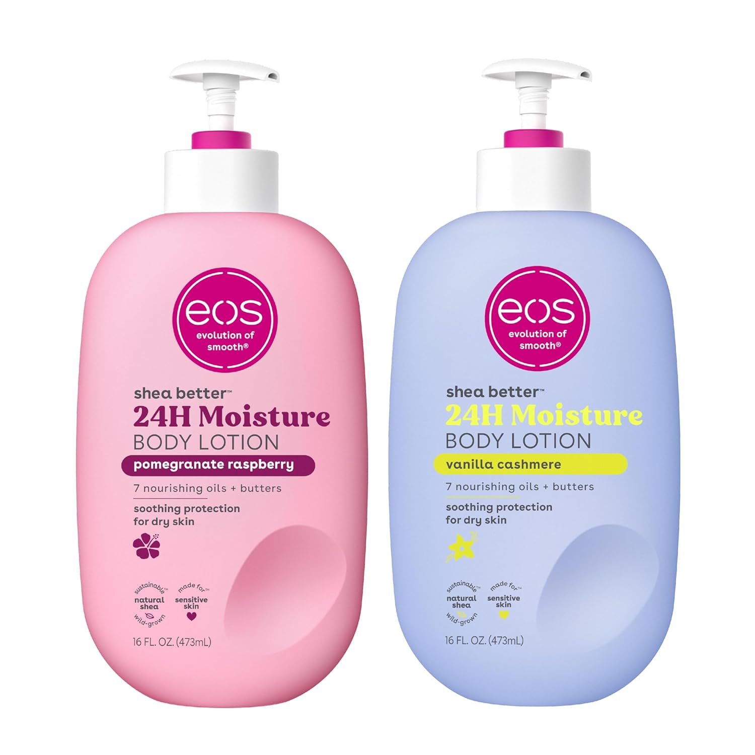 eos Shea Better Body Lotion- Vanilla Cashmere, 24-Hour Moisture Skin Care, Vegan, 16 fl oz