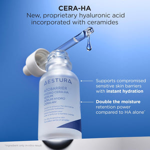 AESTURA ATOBARRIER365 Hydro CERA-HA Face Serum with Ceramide, Hyaluronic Acid, and Niacinamide for Skin Moisture Barrier Repair | Deep Hydration, Suitable for Dry & Sensitive Skin, 30ML / 1.01 fl.oz.