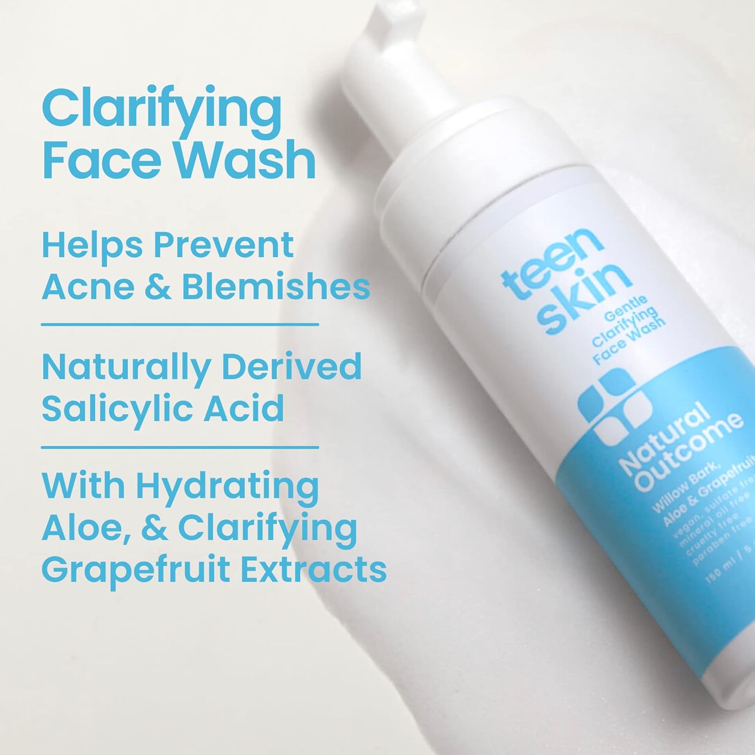 Teen Skin Face Wash Duo | Gentle Foaming Daily Boys & Girls Kids Face Wash | Non-toxic Ingredients | Perfect for Teens Preteens & Kids Looking to Prevent Acne | Two 5 oz Bottles