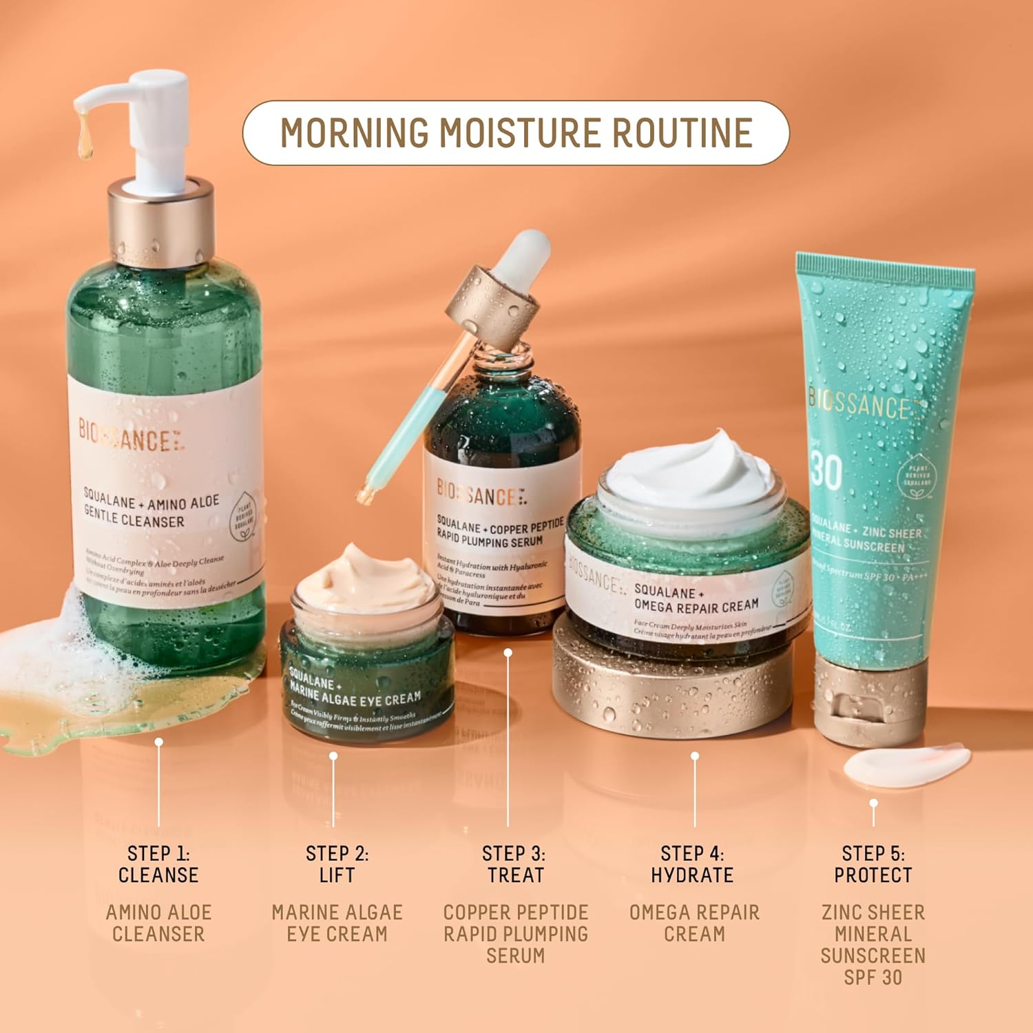 Biossance Squalane + Zinc Sheer Mineral Sunscreen Lotion – Broad-Spectrum SPF 30 with Zinc Oxide and Ectoin – Weightless with Non-Greasy, Dewy Finish – Hydrating Moisturizer & Makeup Primer