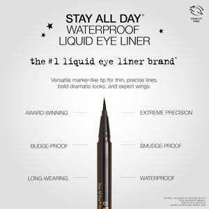 stila Waterproof Liquid Eye Liner, Stay All Day Makeup with Fine Brush Tip Lasting Satin Finish, Smudge-Proof & Transfer-Resistant