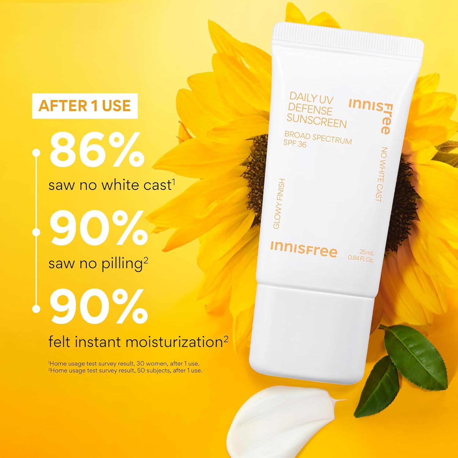 innisfree Daily UV Defense Sunscreen Broad Spectrum SPF 36, Invisible Korean Sunscreen for Face with No White Cast