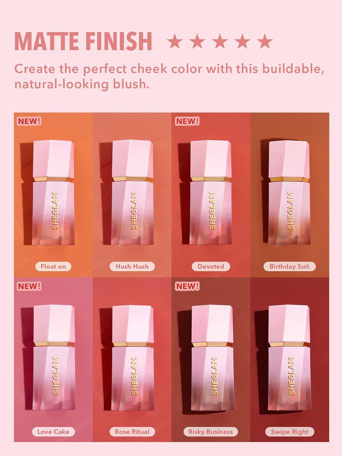 SHEGLAM Color Bloom Liquid Blush Makeup for Cheeks Matte Finish - Devoted
