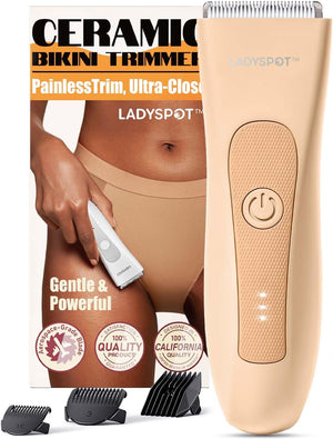 MANSPOT Manscape Groin & Body Hair Trimmer for Men, Electric Ball Pubic Trimmer Shaver,Manscape Kit with 4 Guard,Replaceable Ceramic Blade Heads,Waterproof Wet/Dry Shaver,90 Minutes Shaving