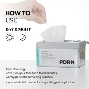 VT COSMETICS PDRN Daily Mask 30 Sheets, Vegan PDRN for Skin Restoration & Radiance, Hydrating & Moisturizing, Anti-Aging, Korean Face Mask