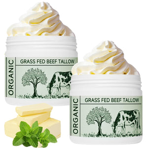 Beef Tallow, Beef Tallow for Skin, Moisturizer for Dry Skin, Unscented Beef Tallow Blam Grass Fed Whipped Tallow Face Cream Nourishing Soothing Moisturizer Body Lotion Skin Care