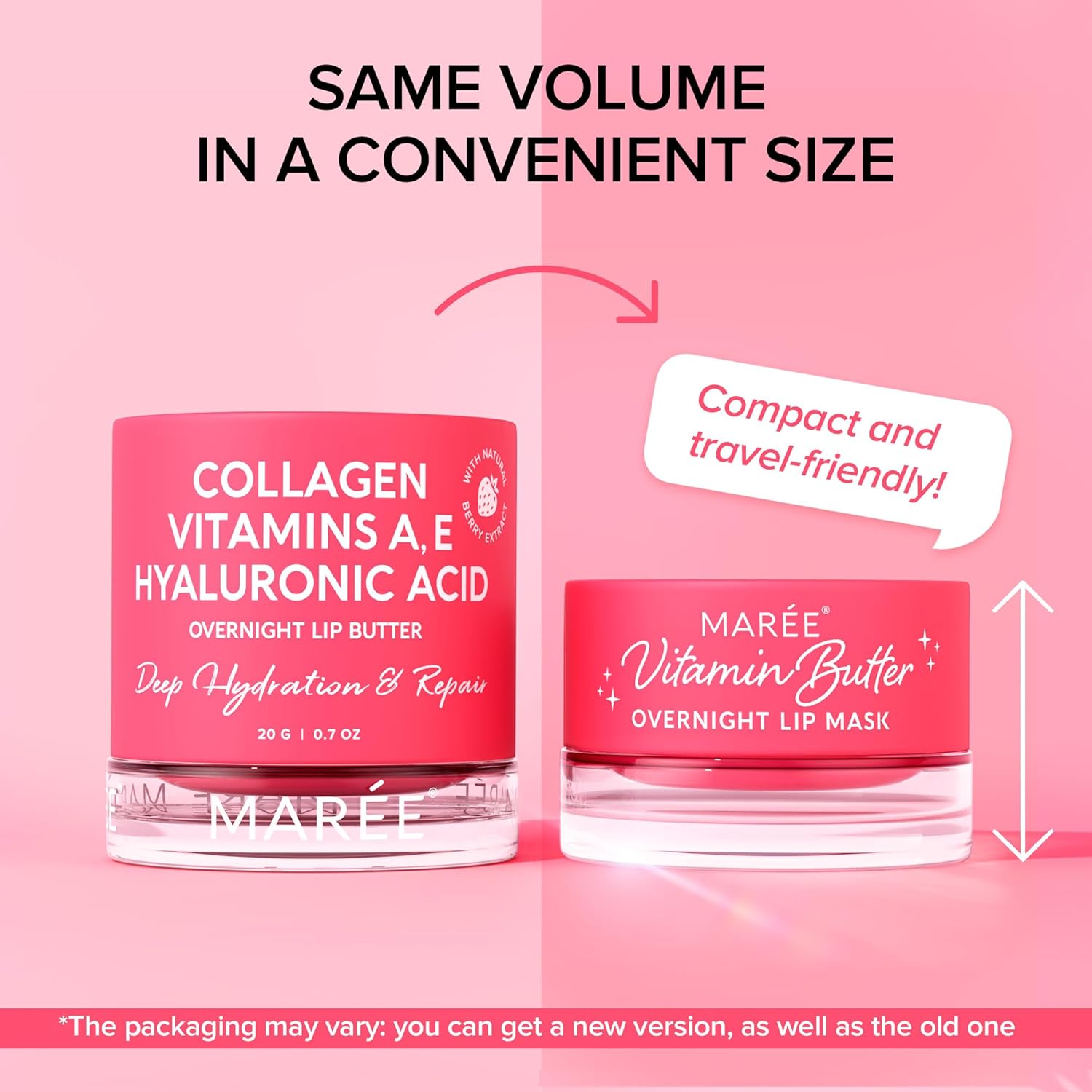 MAREE Lip Mask with Hyaluronic Acid - Overnight Butter Balm - Moisturizer for Very Dry Lips - Hidratante de Labios Care Hydration