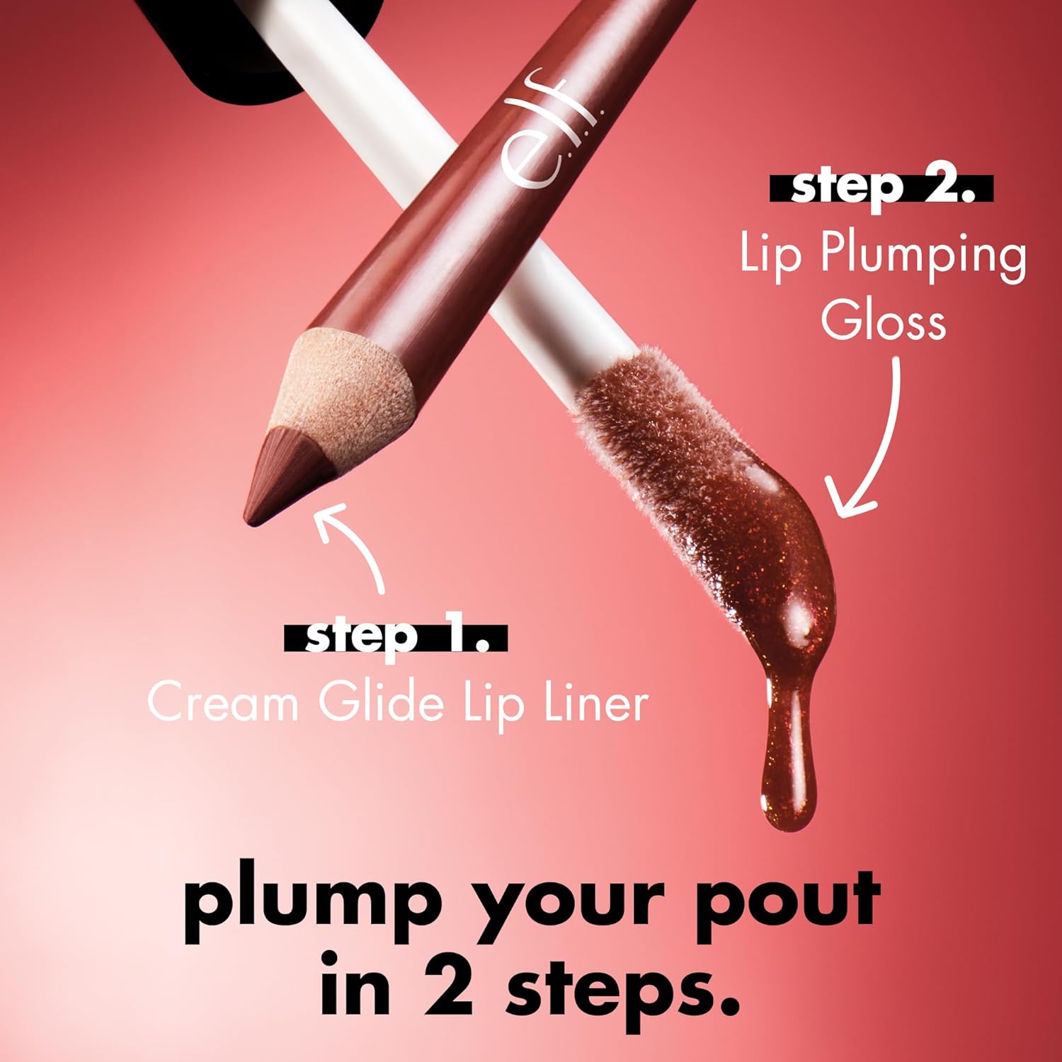 e.l.f. Lip Plumping Gloss, Soothes, Shimmer, Peach Bellini, 0.09 Ounce