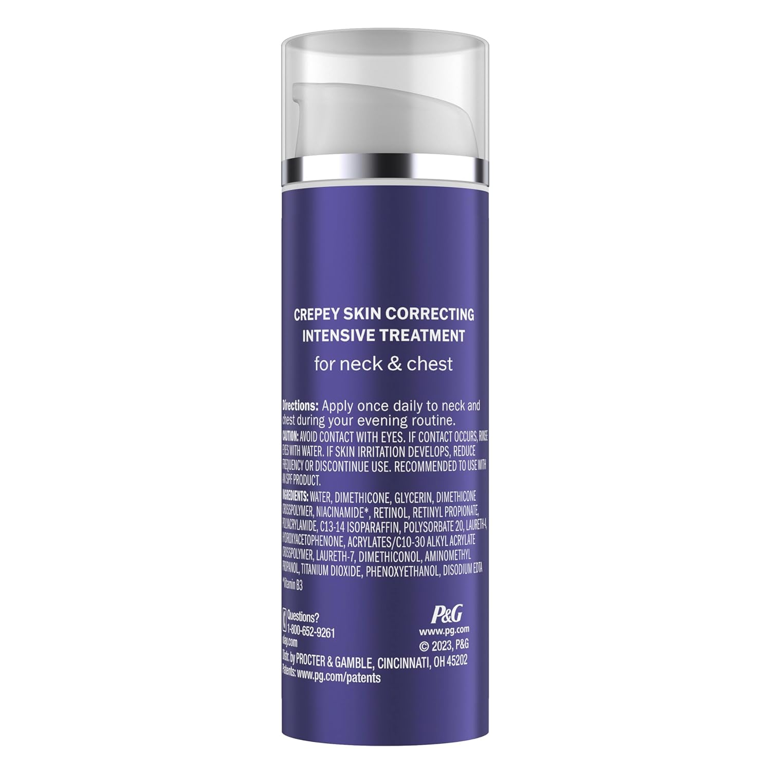 Olay Treatment Cream Intensive Crepey Skin Correcting for Neck & Chest with Retinol24, Vitamin B3 Complex, Deeply Hydrates, Renews & Smoothes Skin, 1.7 fl oz
