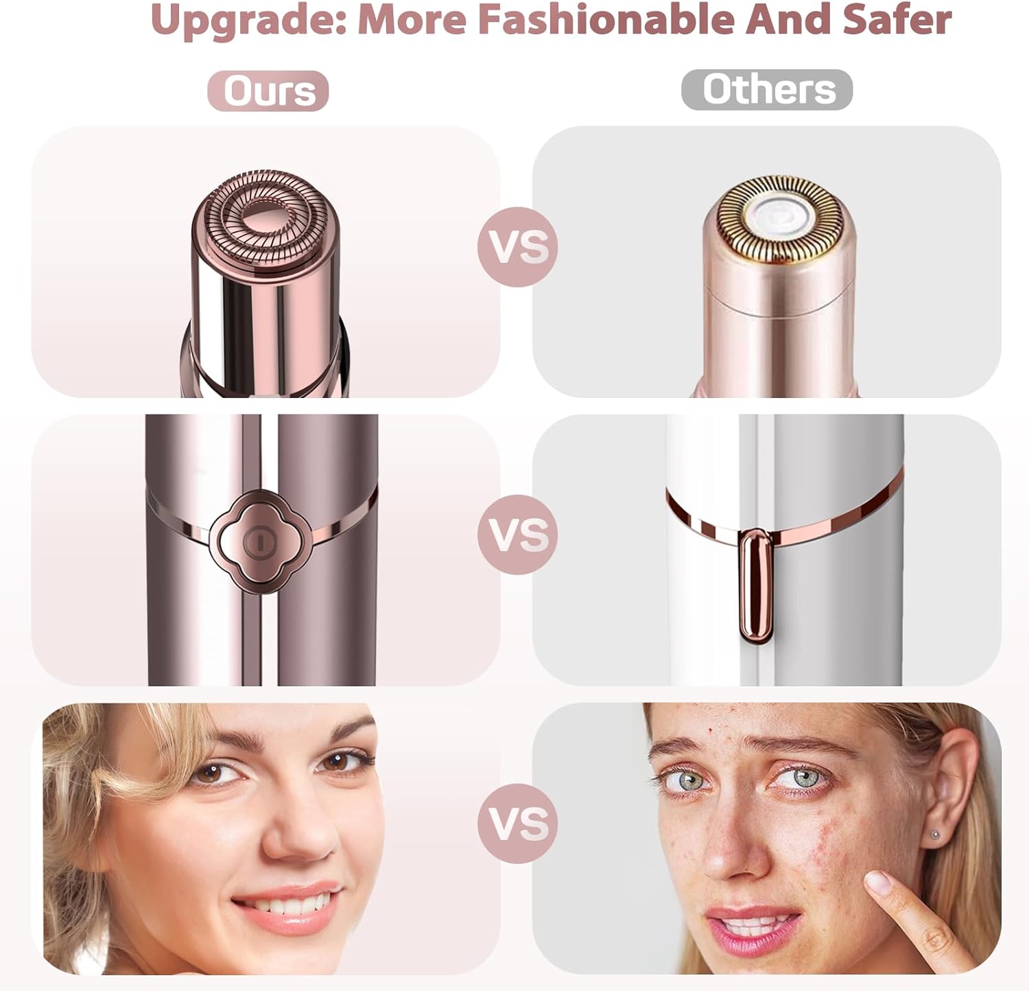Facial Hair Removal for Women, Rechargeable Painless Facial Hair Remover for Face, Lip, Chin with a Velvet Bag