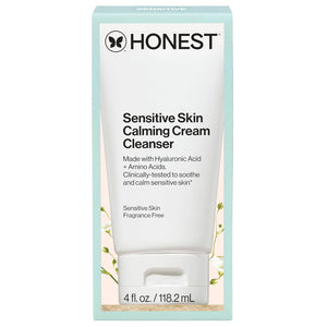 Honest Beauty Sensitive Skin Calming Cream Cleanser – Gentle Hydrating Vegan Cleanser, 4 fl oz